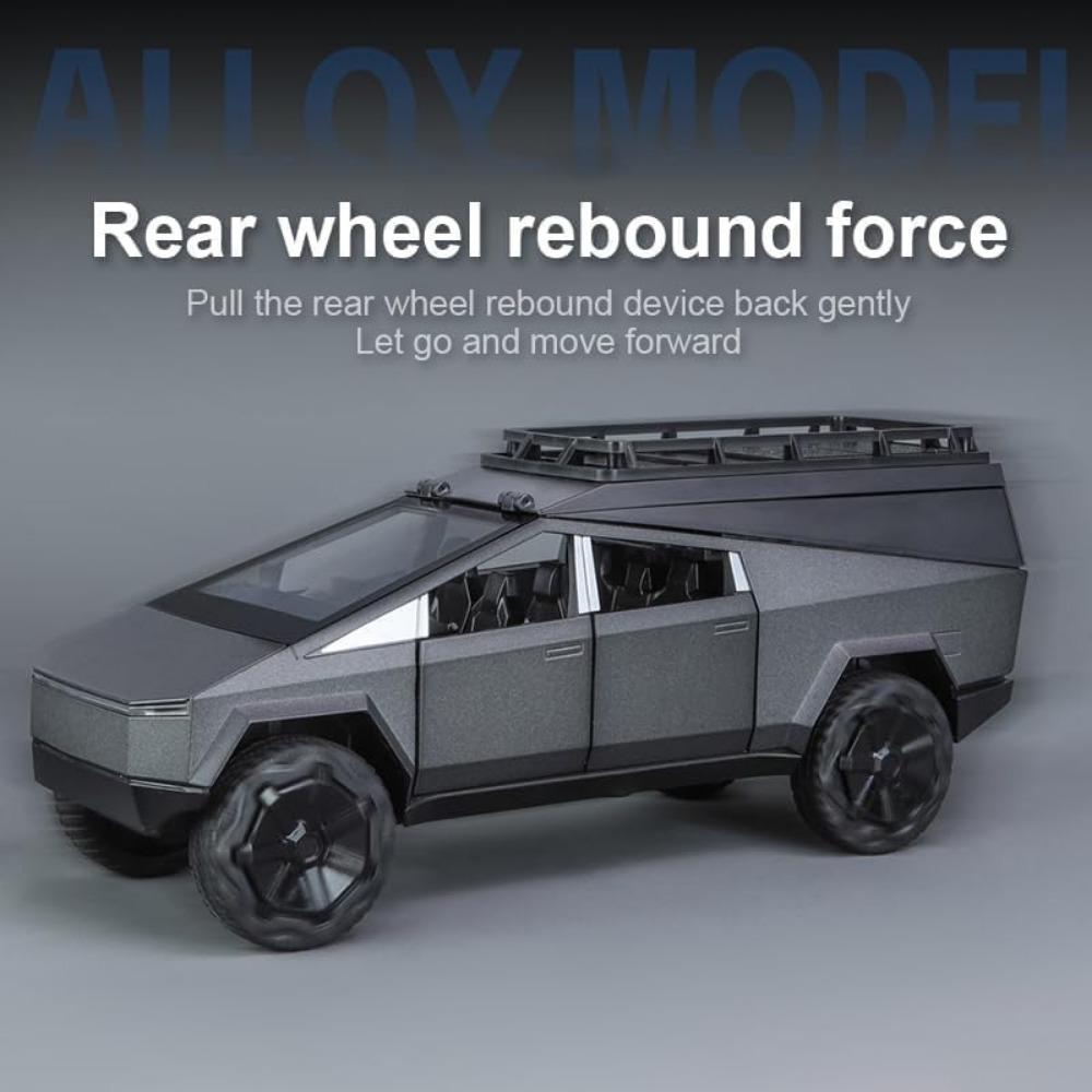 1/32 Комплект модели пикапа Tesla RV, сплав для внедорожников, модель автомобиля, литая под давлением металлическая игрушка, модель грузовика, имитация звукового света, с RV