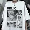 FELIX Stray Kids Kpop Дизайн Футболка Унисекс С коротким рукавом S-5XL