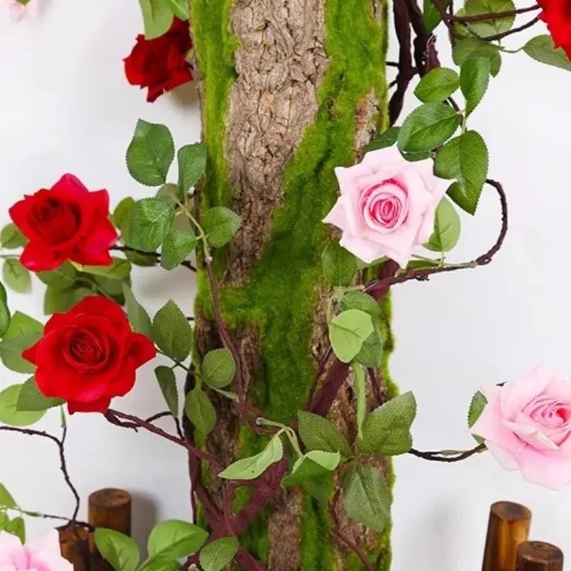 Wall Artificial Tree Bark Simulation Natural Fake Moss Plant Bark Pipe Pillar Cork Cover Balcon Garden Decor Outdoor Decoration