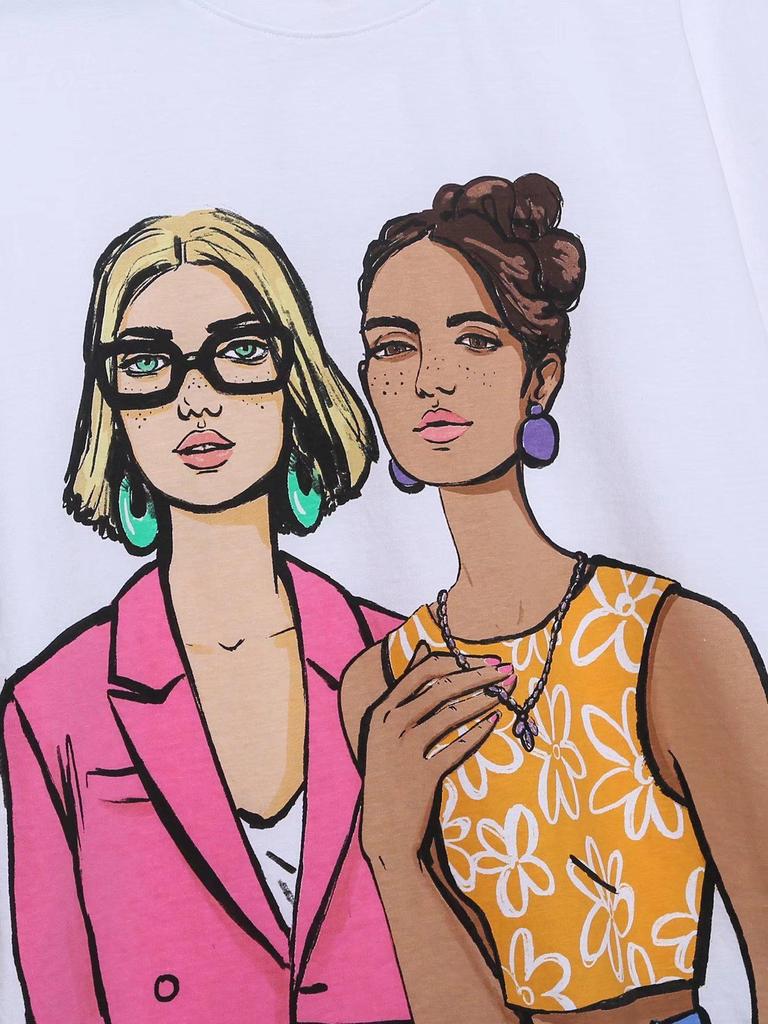 Women's 2022 Summer Fashion Printed Round Neck Short-Sleeve T-Shirt