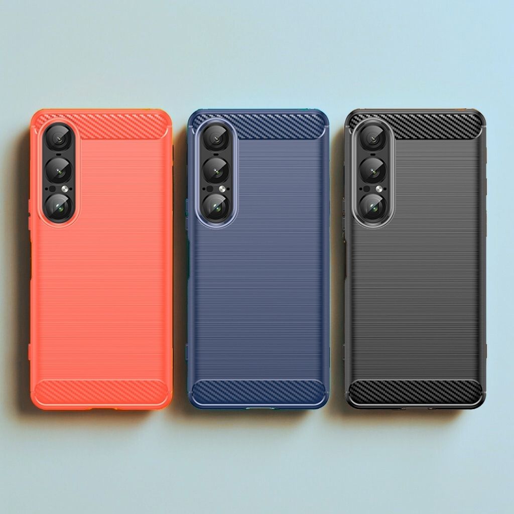 Для Sony Xperia 1VII VI V IV III II Чехол Углеволокно Ударопрочный Силиконовый Чехол-накладка для Xperial 1 VII Чехол для телефона