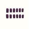 24pcs Short Square Press On Nails, Gloss Purple Square Fake Nails,Full Cover False Nails For Women And Girls Including Nail File And Jelly Glue