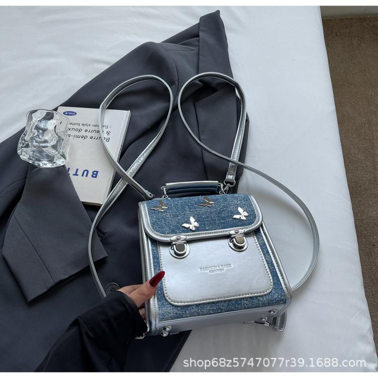 Рюкзак из премиального нишевого денима, женский, 2025, новый, модный, на плечо, сумка-мессенджер, дорожный, маленький рюкзак