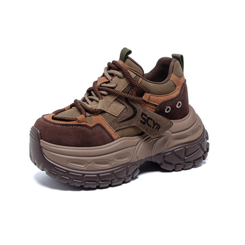 2 Spring New Inner Height Increase and Color Polishing Retro Sports and Leisure Versatile Women's Shoes Small Platform Shoes Women