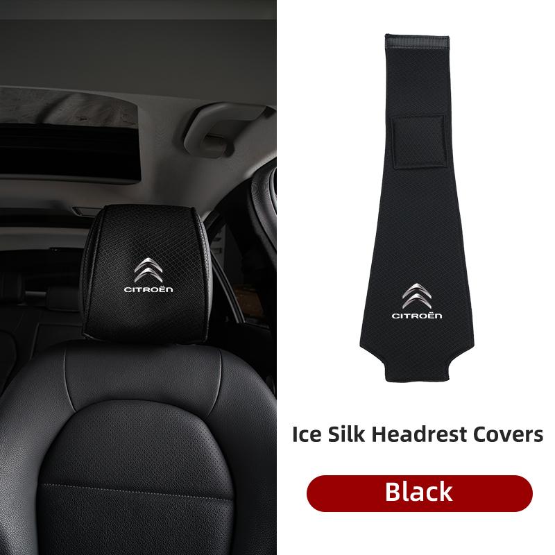 AIJ4   Ice Silk Car Headrest Cover Breathable Cooling For Citroen C4 C3 C5 C1 C2 Berlingo Celysee Cactus Picasso Aircross Saxo Grand