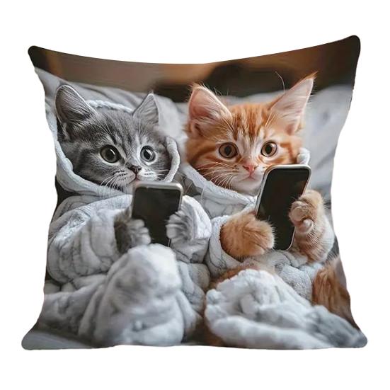 Наволочка для подушки 3D с принтом кота, наволочка для подушки, дизайн со скрытой молнией, съемная, моющаяся, декоративная наволочка для подушки