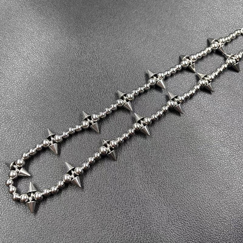 Модные Панк Шипы Чокеры Ожерелья Готика Металл Бусины Крест Заклепка Ожерелье Титановая Сталь Звеньевая Цепь Рок Ночной Клуб Украшения