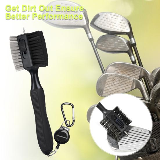 Щетка для чистки клюшек для гольфа с выдвижным шипом, нескользящая конструкция ручки, удобная ручка