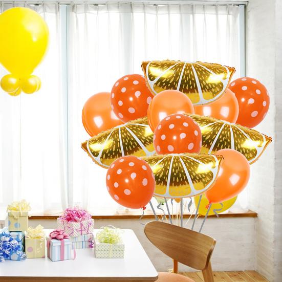 1 Set Lovely Watermelon/Strawberry/Orange/Pineapple Fruit Balloons Set DIY Party Scene Layout Aluminum Film Balloon Kids Inflatable Toy Fruit