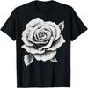 Черно-белая футболка с розой для мужчин и футболка с розой для женщин