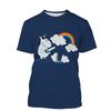 Summer Unicorn 3D Painted Art T-shirts Fashionable Casual Harajuku Fun Animal Streetwear Children's Boy and Girl Kids Unisex T-shirts