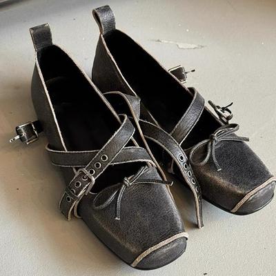 Ретро Пряжка-бант Балетки Женские Новые Туфли Мэри Джейн с носком-пятачком Женские