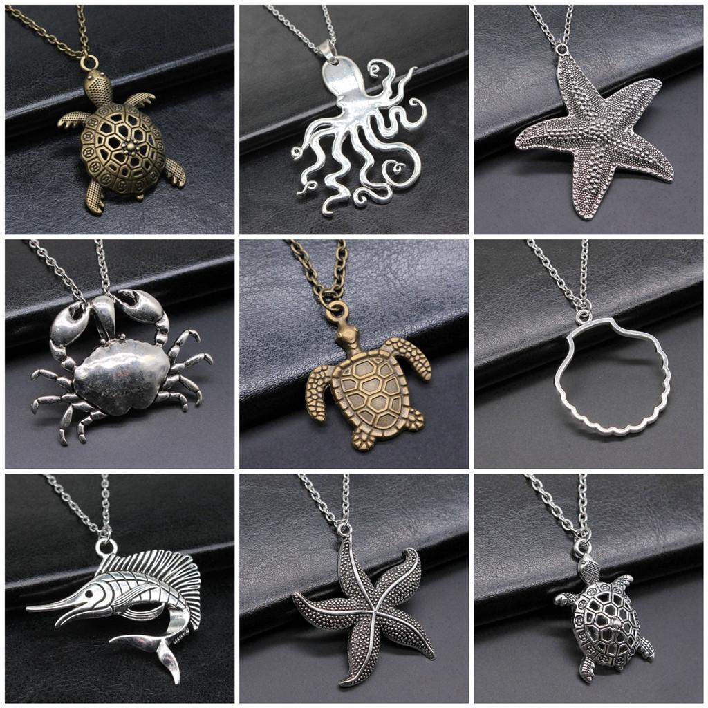 Mermaid Ocean Pendant Necklaces Necklace With Chain For Women DIY Jewelry Making Findings