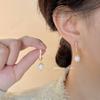 Серьги с пресноводным жемчугом и инкрустацией цирконами, универсальные для повседневной носки, французские, элегантные, с нежным темпераментом
