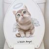 1pc Cartoon Elephant English Toilet Sticker Wall Sticker, Bathroom Decoration Wall Sticker, Self-adhesive and Removable Wall S