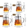 Heat Resistant Glass Teapot with Stainless Steel Tea Infuser Filter Flower Kettle Kung Fu Set  Puer Oolong