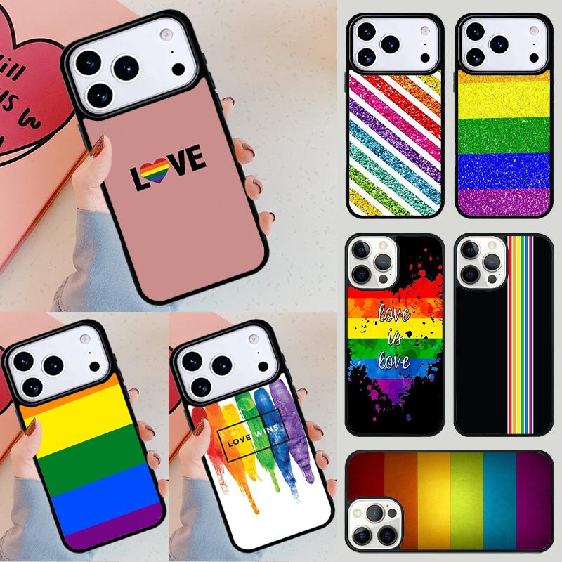 Gay Pride Flag LGBT Phone Case For iPhone 17 Air 14 15 13 12 Max Cover For Apple 14 15 16 16e 11 Pro Max Plus Coque