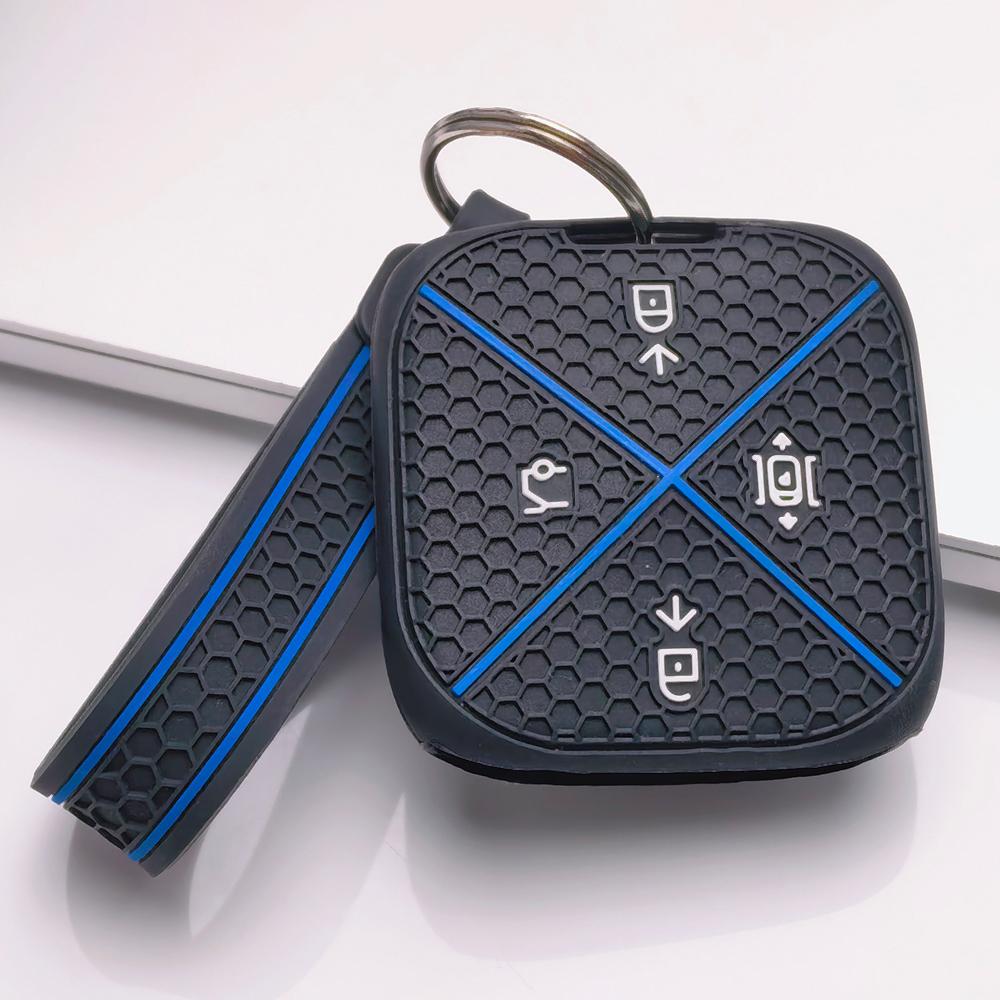 Silicone Remote Key Cover for Zeekr Zeekr 001 Zeekr 009 Zeekr X Zeekr 007 with Keychain Honeycomb Texture Anti Scratch Key Fob Protector