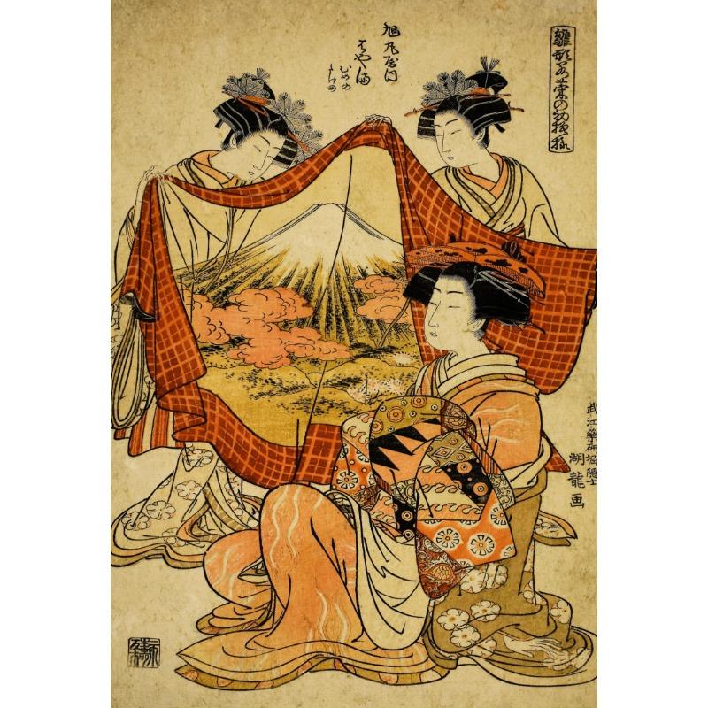 Japanese Geisha Illustration Poster Print Sexy Women Ukiyo E Canvas Painting Antique Asian Wall Art Living Room Home Decor Gifts