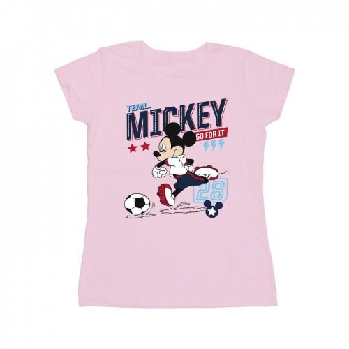 Disney Womens/Ladies Mickey Mouse Team Mickey Football Cotton T-Shirt