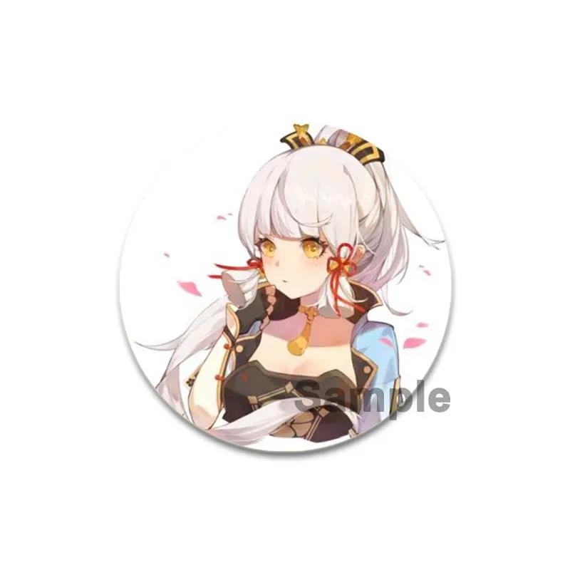 Значок Genshin Impact 32/44/58 мм, милые броши для косплея Камидзато Аяка, креативные изысканные эмалевые булавки для одежды, рюкзака, ювелирных изделий, аксессуаров