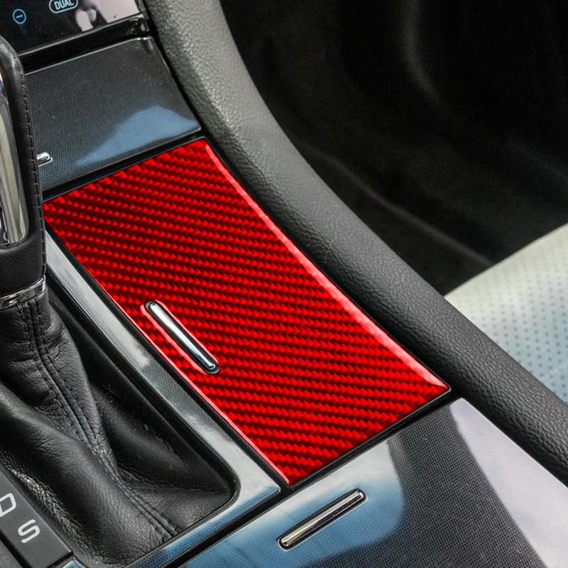 For FORD TAURUS 2013- Carbon Fiber Center Console Cup Holder Panel Cover Decorative Car Interior Accessory Stickers
