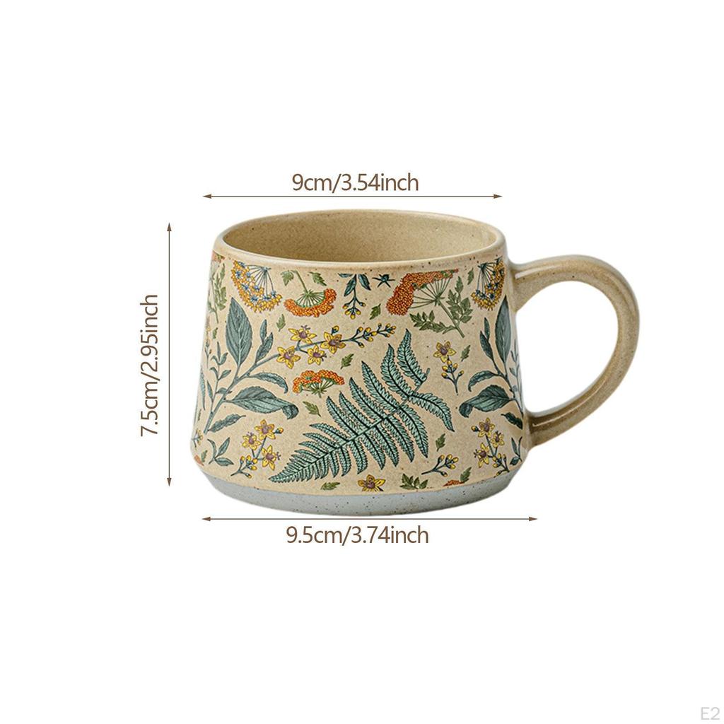 Керамическая кружка для кофе, чашка для напитков для дома или работы, декоративная, цветочный дизайн с ручкой