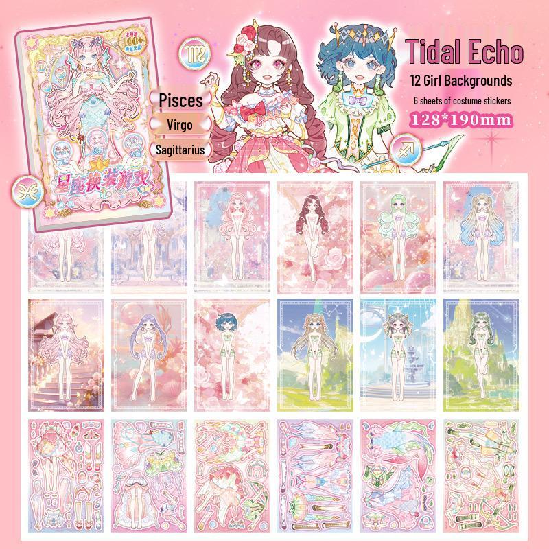Xinmo Dress-Up Game Sticker Book: Energetic Princess Makeup for Little Girls