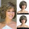 Synthetic Short Curly Wigs for Women Light Brown Wig with Bangs Halloween Costume Wig Female Cosplay Lady Mommy Wig Fashion Wigs