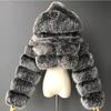 VAYLA High Quality Furry Cropped Faux Fur Coats and Jackets Women Fluffy Top Coat With Hooded Winter Fur Jacket Manteau Femme S-5XL