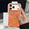 Чехол из ТПУ с текстурой кожи для iPhone 17 17e 16e 16 15 Pro Max 14 13 Pro Max 11, синий, с цветочным принтом, мягкий силиконовый задний чехол
