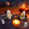 LED Campfire Scene Ghost Campfire Nightlight Spooky Fire Marshmallow Cute Ghost Flickering Nightlight Small Electric Faux