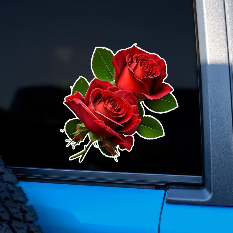 Car Stickers Beautiful Red Roses Fashion Bumper Rear Window Waterproof Vinyl Decals Car Styling Decoration Accessories JM35