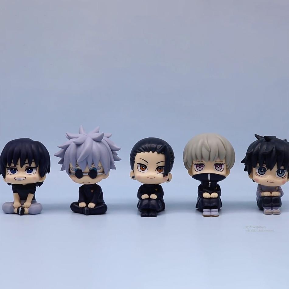 Набор из 5 шт. Аниме Фигурки Действия Jujutsu Kaisen - Юдзи Итадори и Годзё Сатору Q Вер. ПВХ Коллекционные Фигурки Игрушки Очаровательная Коллекция Подарков