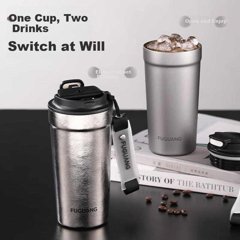 Fuguang Pure Titanium Inner and Outer Coffee Thermos Cup Portable Water Bottle High-End Office Tea Cup Gift 560ML
