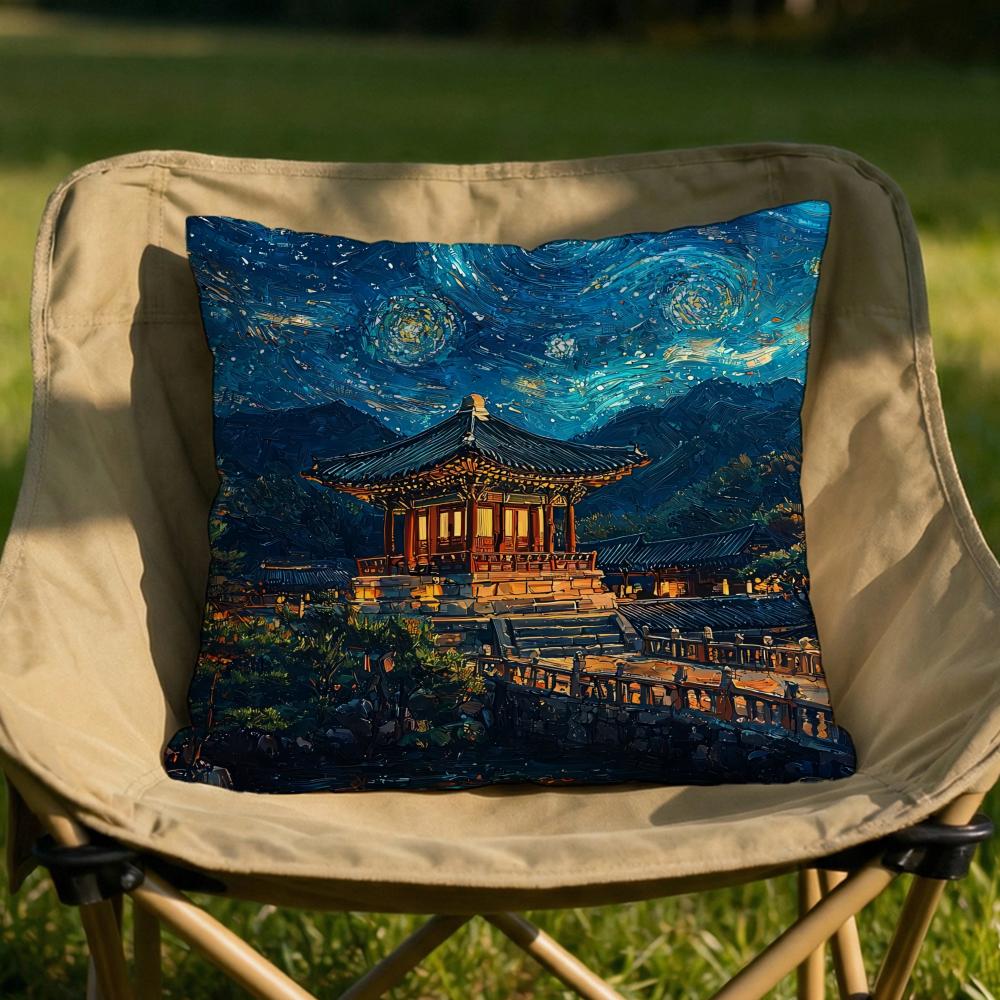 Korea Foguo Temple Cushion Cover Soft Reversible Durable Pillow Cover MultiScene Use for Home Car Daily Comfort