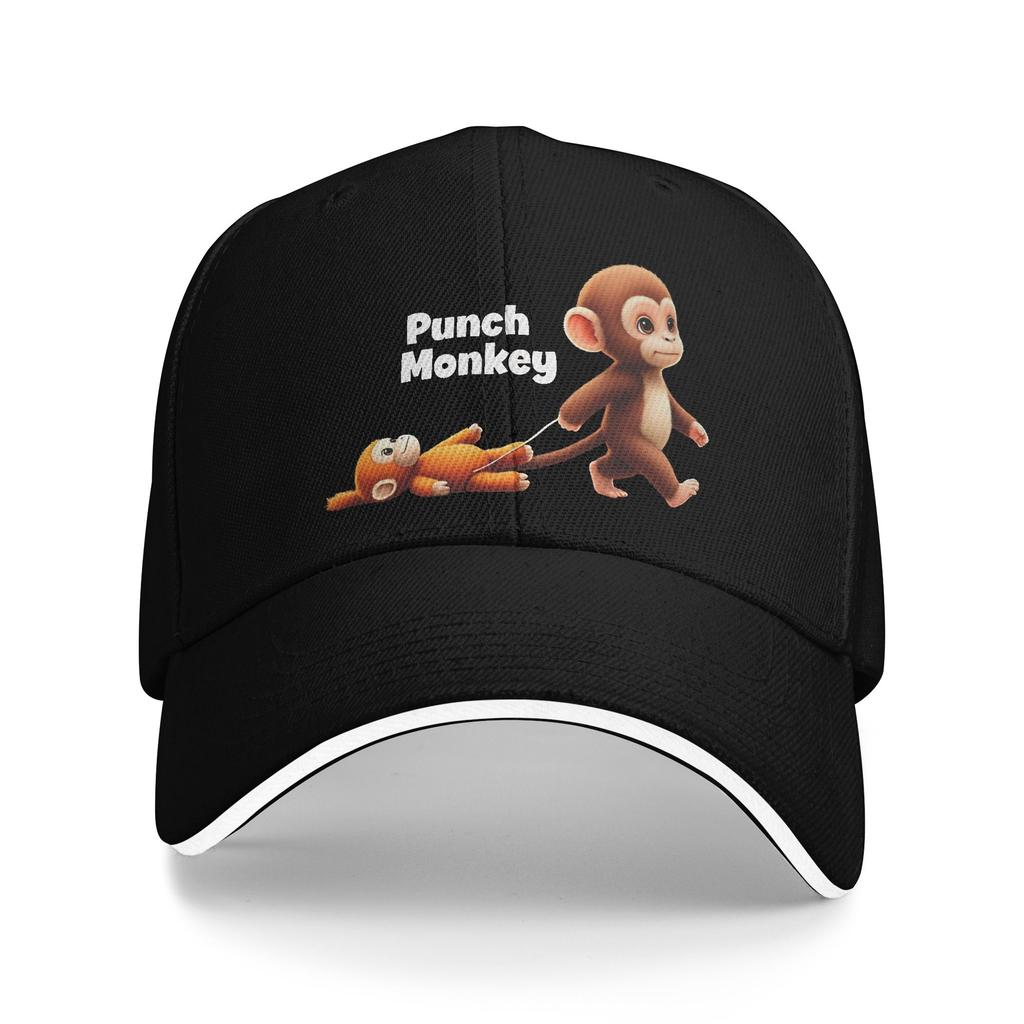 Summer Casual Baseball Cap Monkey Punch Hunting Camping Trucker Hat For Men Women Sun-Proof Punch Monkey Classic Baseball Caps