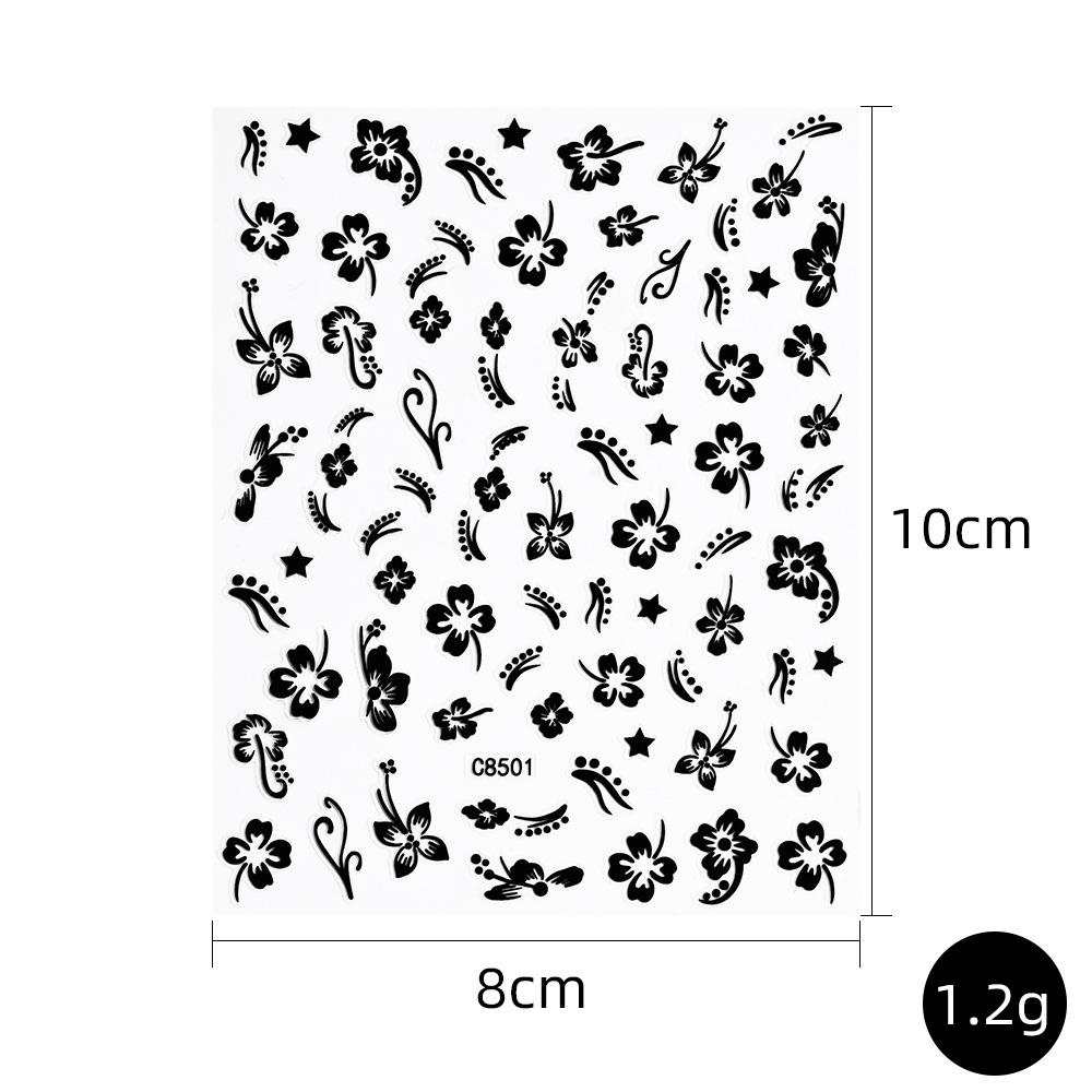 Fresh Little Hibiscus Flower Nail Art Sticker North American Style Hibiscus Small Flower Adhesive Nail Art Sticker Nail Decorative Sticker