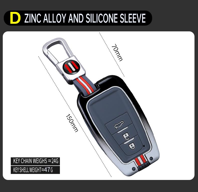 Чехол-накладка для автомобильного ключа-пульта из цинкового сплава для Toyota CHR Prado 2017 2018 Prius Camry Corolla RAV4 2020 2025 2025 2025 Автоаксессуары