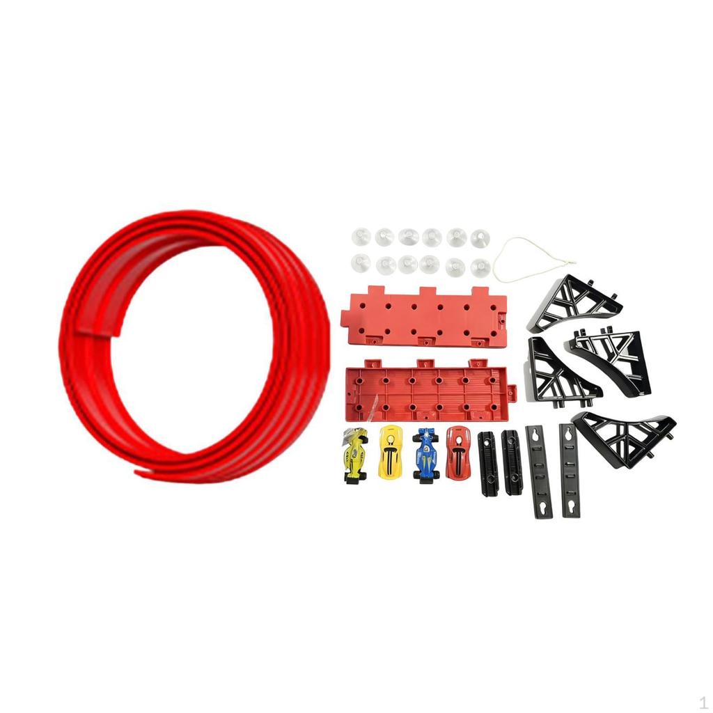 Flexible Ramp with Suction Cups for Toy Cars, Versatile Starter Kit, DIY Race Track Christmas,