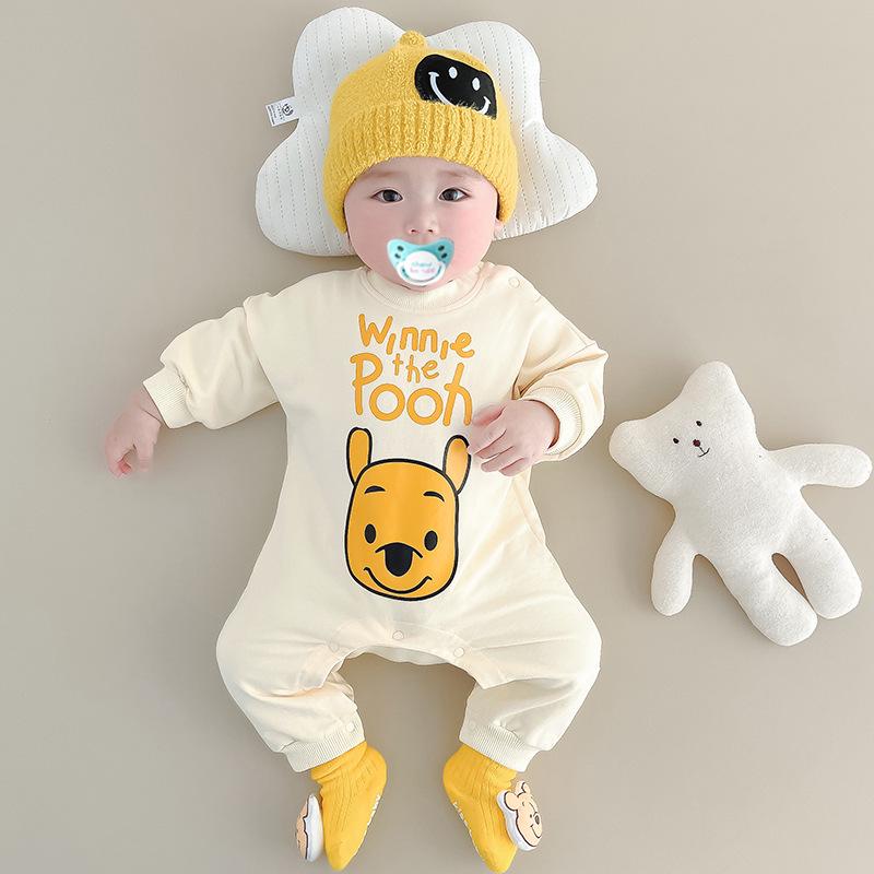 Newborn Cartoon Jumpsuit: Super Cute Pure Cotton Romper for Baby Girls - Spring & Autumn
