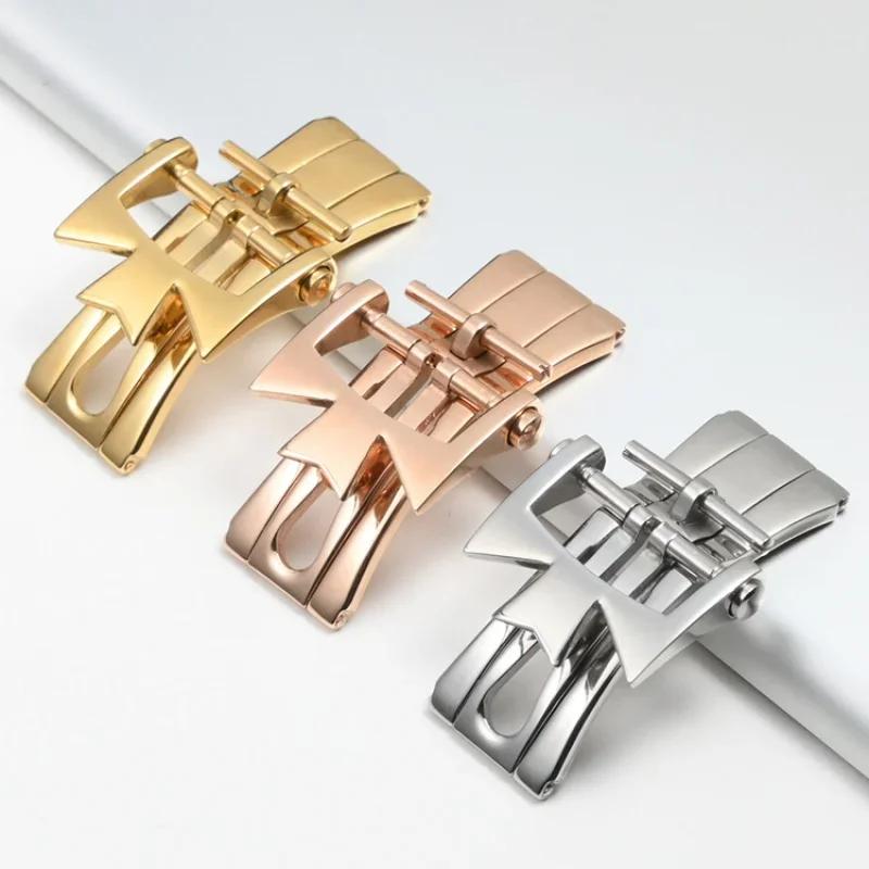 Аксессуары для часов для Vacheron Constantin Двойная застежка-бабочка из нержавеющей стали Складная пряжка 18 мм 20 мм