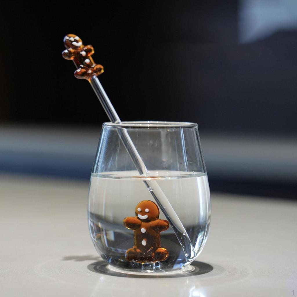 Стакан для питья Рождественский подарок на день рождения с фигуркой пряничного человечка внутри Посуда для напитков Чай