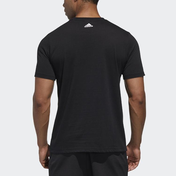 Adidas T Shirts Men's Black Crew Neck Moderate Straight Fit GH4419