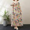 Dimanaf Новое 2025 женское весеннее платье больших размеров, свободное базовое цветочное винтажное длинное платье, элегантное повседневное хлопковое