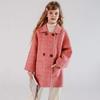 Girls Double-faced Wool Plaid Coat Autumn and Winter Coat Full Wool Thick Medium Length