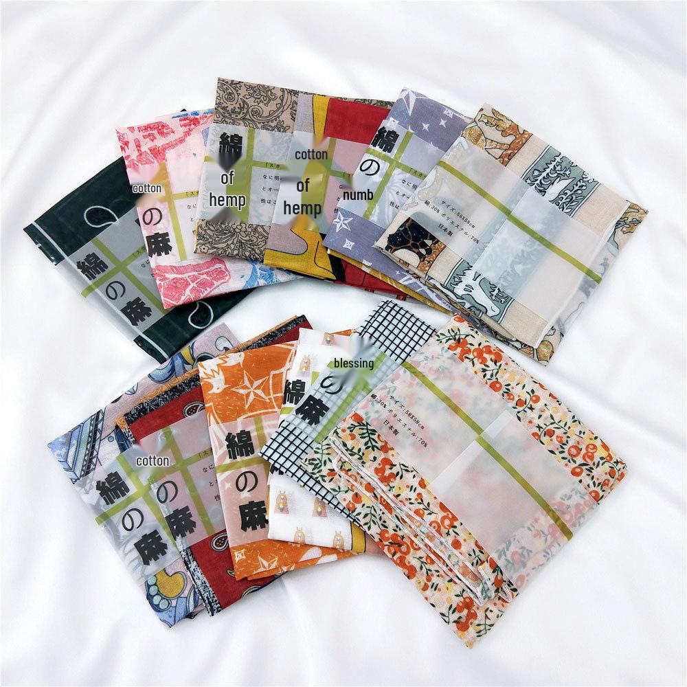 Versatile Cotton Linen Silk Scarf: Spring & Autumn Unisex Small Square Neck & Head Accessory