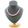 Stones and Minerals. Necklace 20 Pink Opal Beads 8 Mm. Stainless Steel Chain Necklace Women Men. Customizable Size.