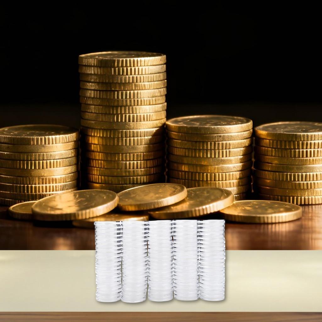 Collector's Choice 100Pcs Transparent Coin Holder Capsules Diameter 35mm