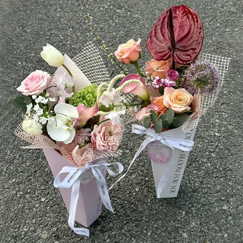 DIY Flower Packaging Box Paper Rose Flower Bouquet Wrapping Bag Valentine's Day Gift